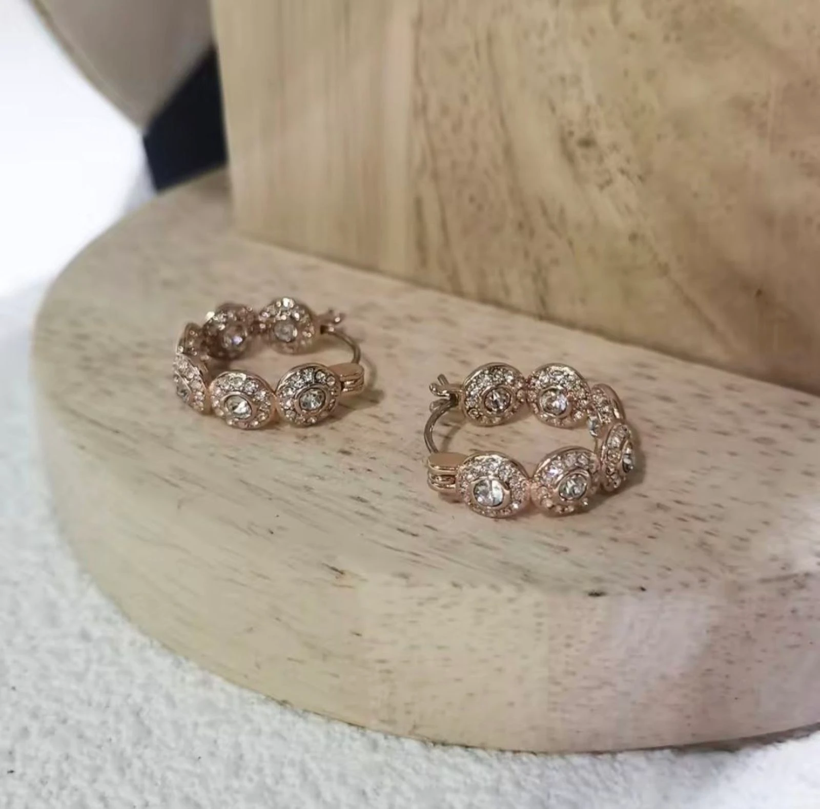 Brincos swarovski angelic rose gold 